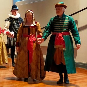 Couple dancing in Renaissance dress
